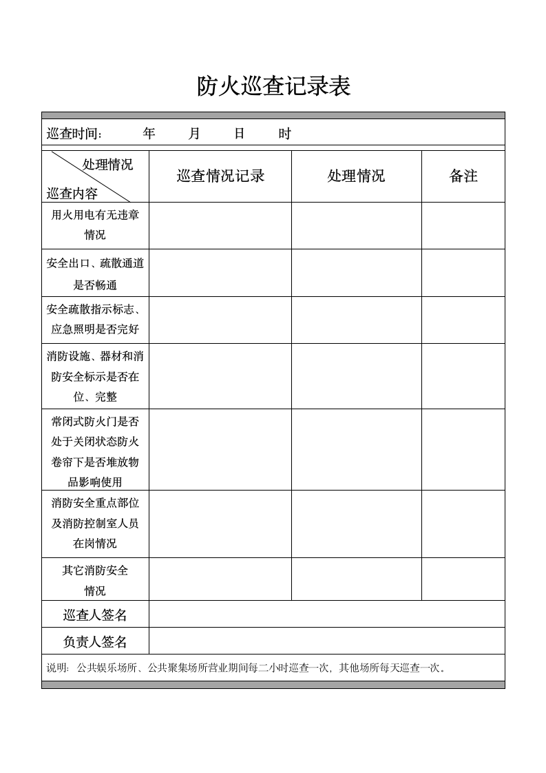 防火巡查记录表.docx第1页