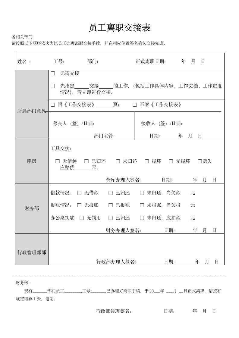 员工离职申请表格.doc第2页