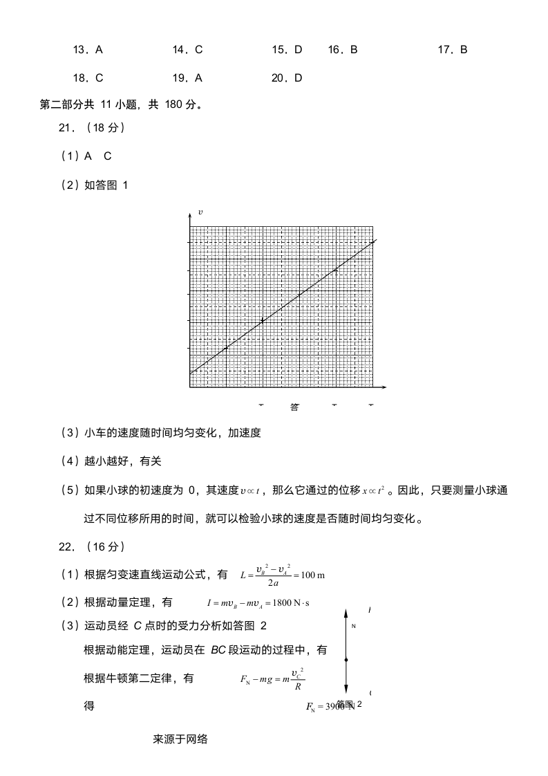 2018年北京高考物理真题及答案第6页