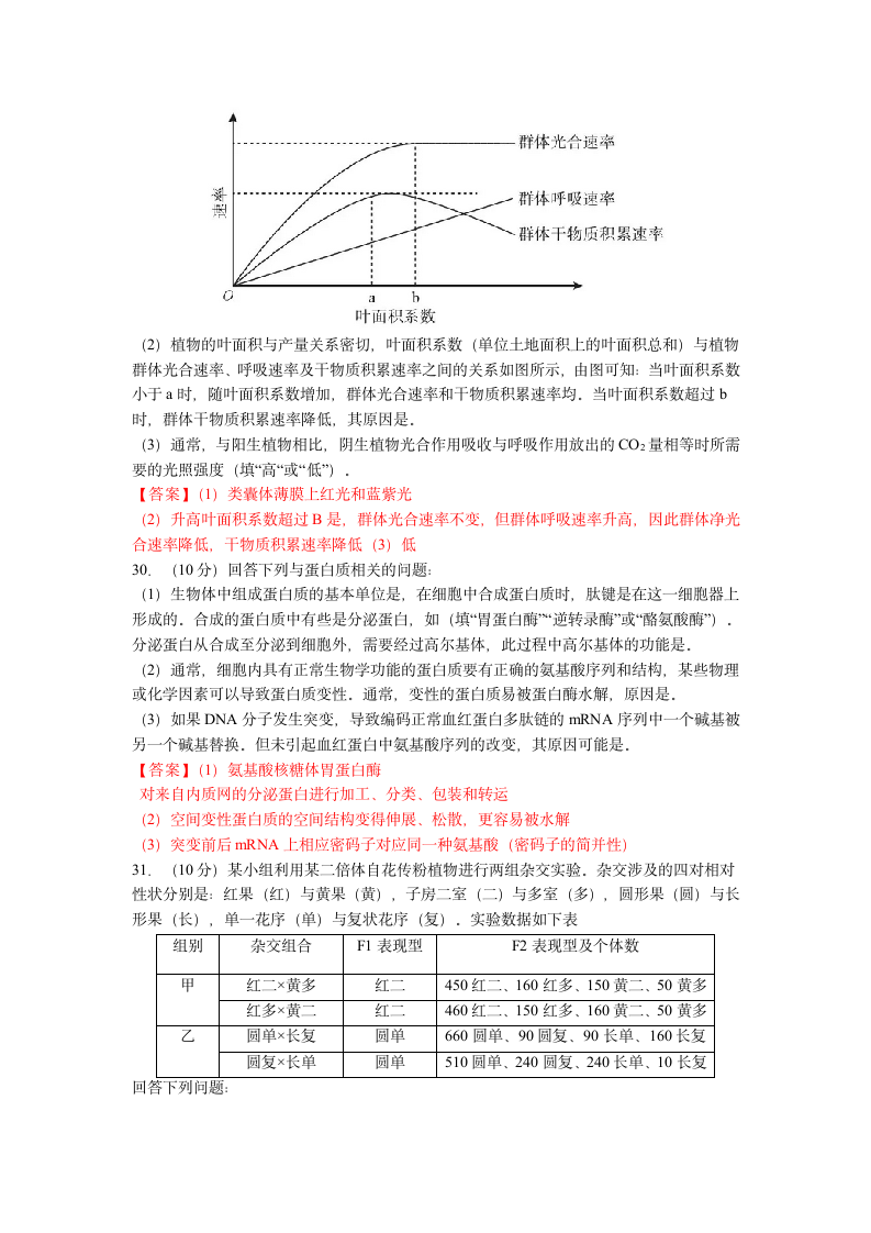 2018年高考生物全国卷Ⅲ(含答案)第2页