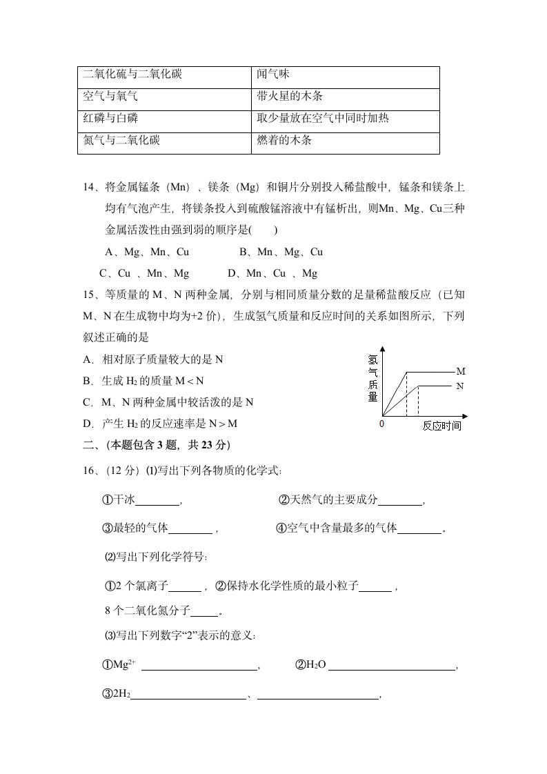 九年级化学期末测试卷.doc第3页