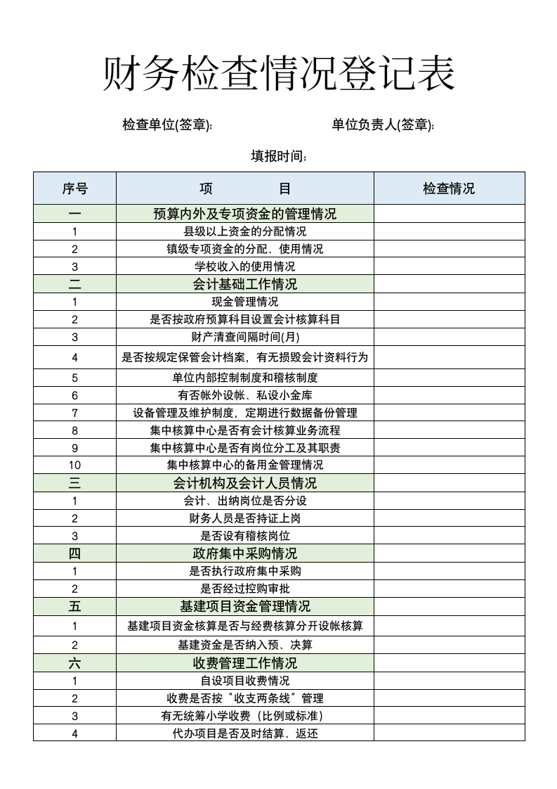 财务检查情况登记表.docx