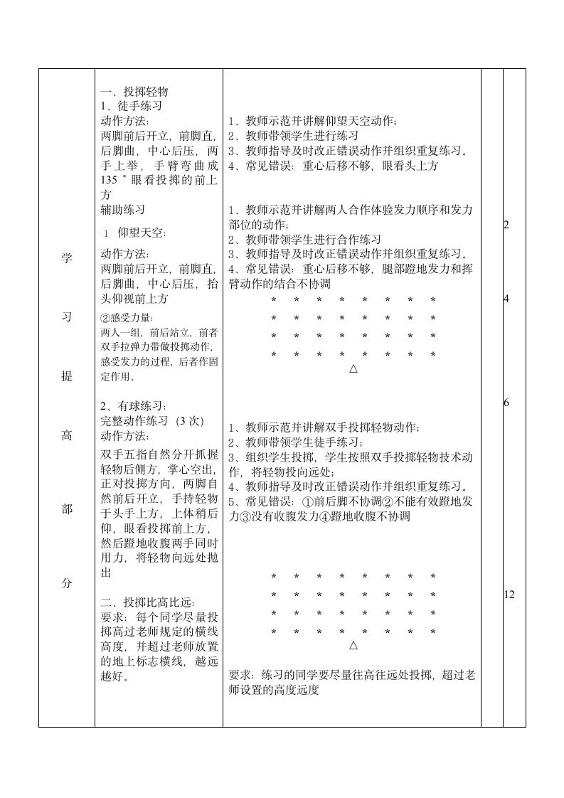 二年级体育双手持轻物掷远与游戏 教案 全国通用.doc第3页