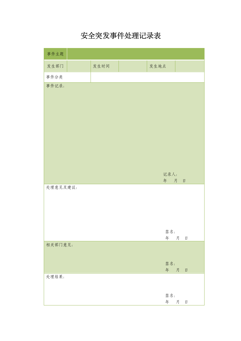 安全突发事件处理记录表.doc第2页