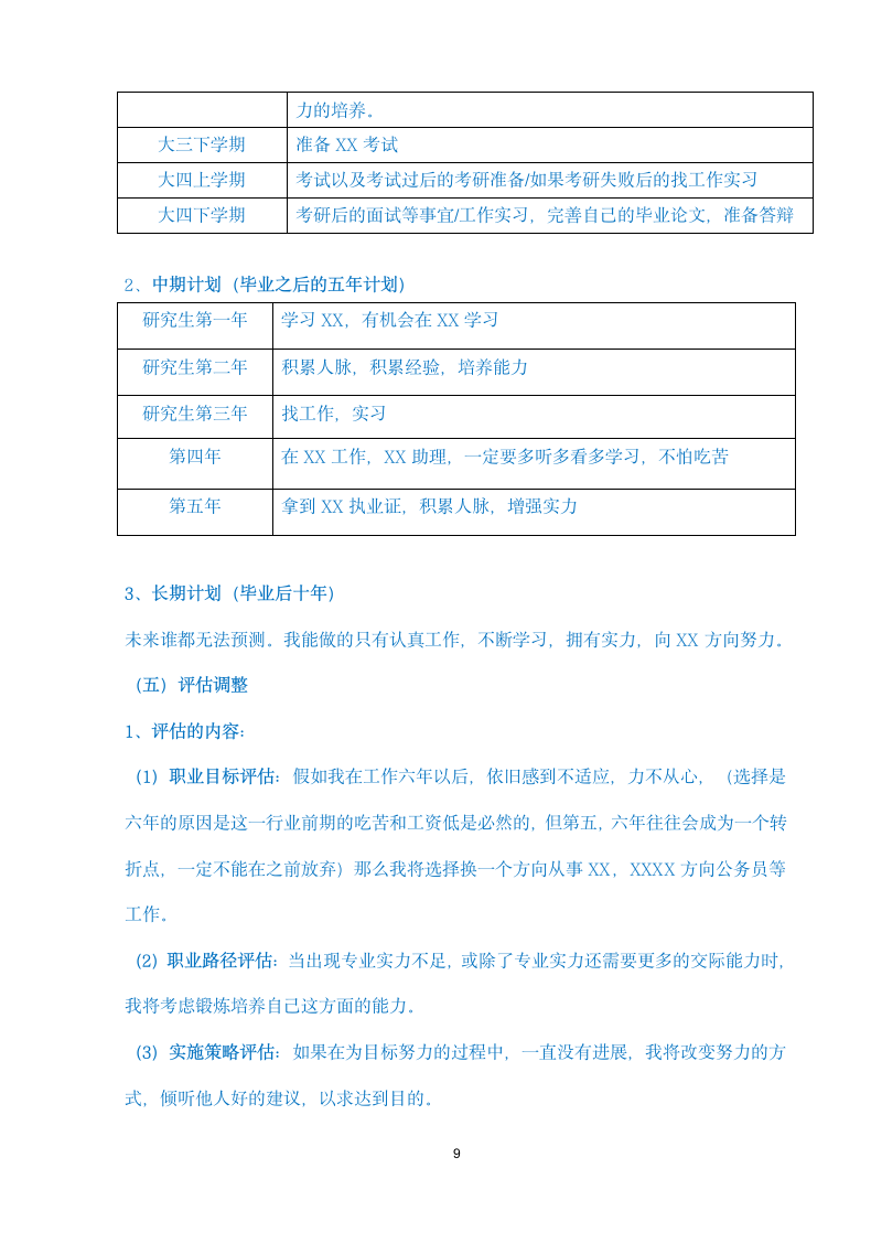 职业生涯规划大学生内容全面通用版含封面.docx第9页