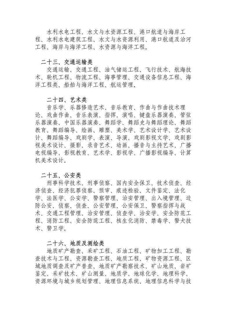 云南省公务员考试录用专业(学科)第6页