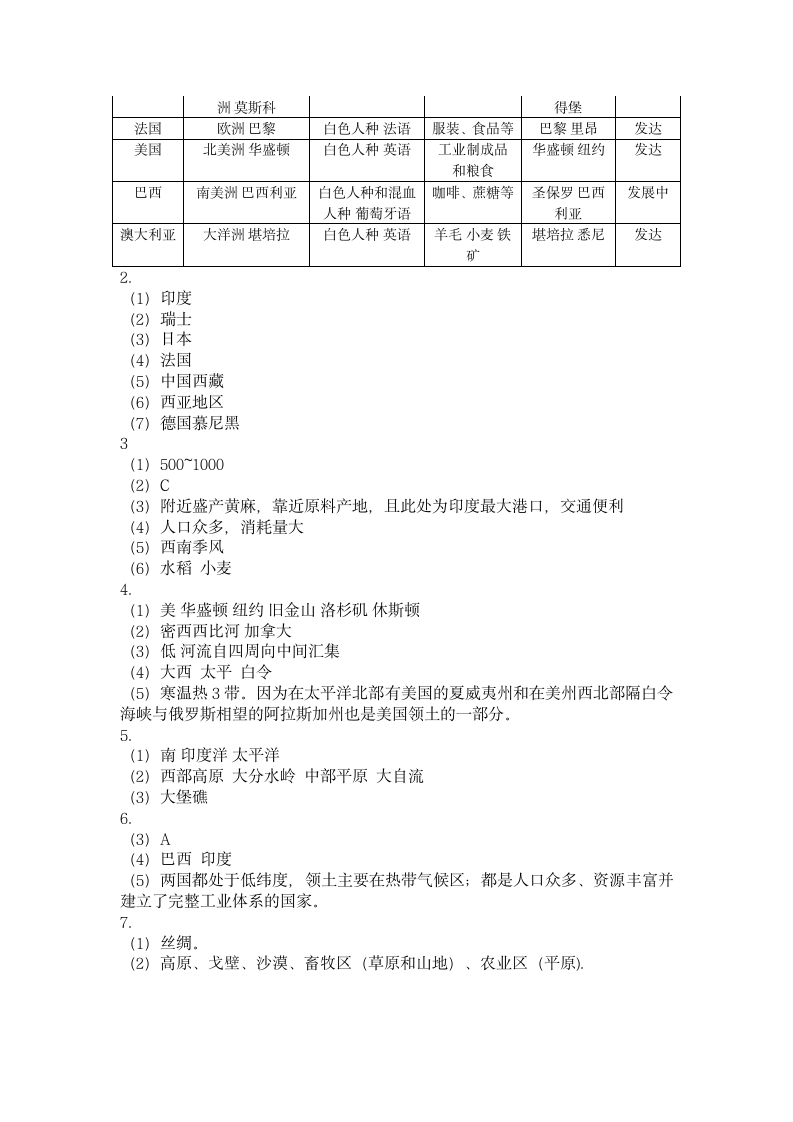 七年级暑假生活指导答案第2页