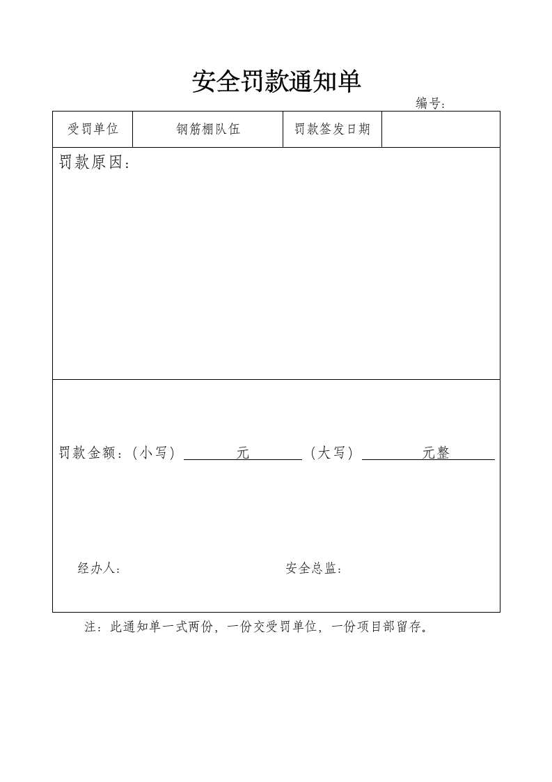 安全罚款通知单.doc