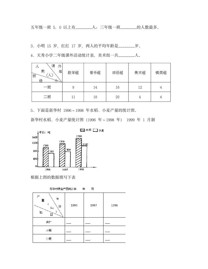 三年级下册数学 第三单元 复式统计表 测试卷-人教版含答案.doc第3页