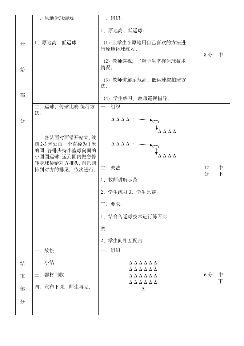 体育与健康人教5～6年级全一册篮球运球传球游戏教案.doc第2页