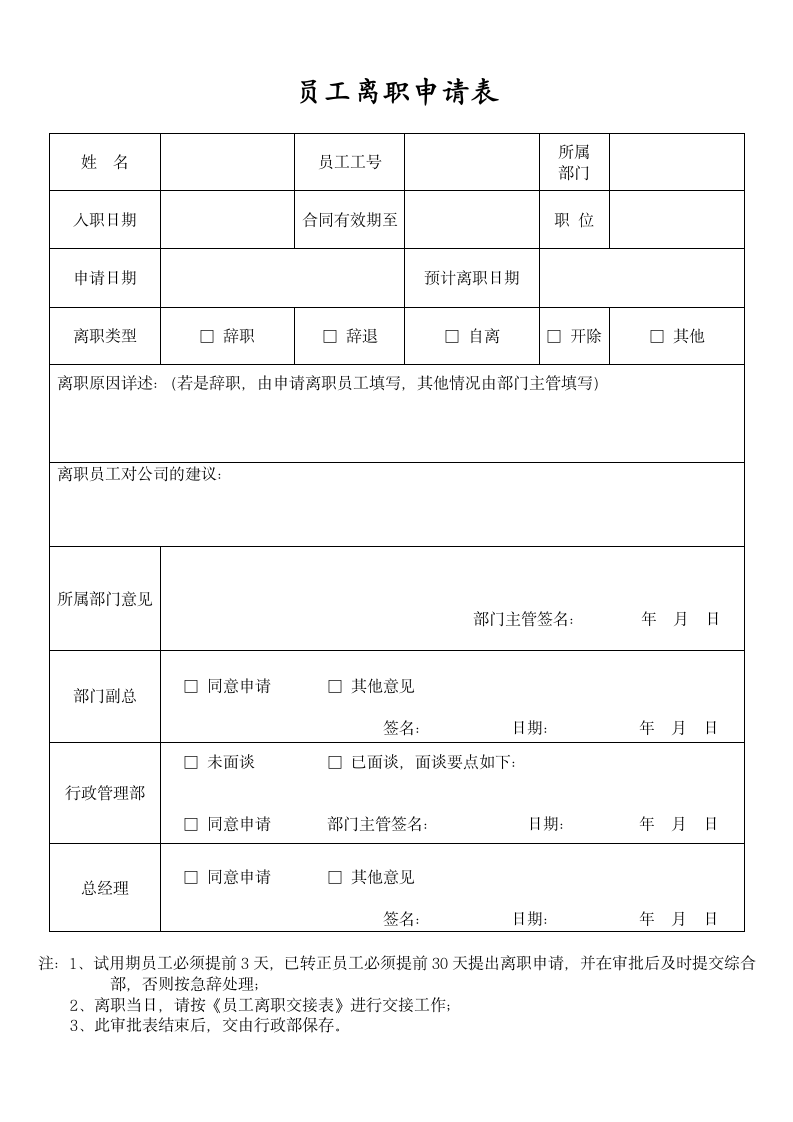 员工离职申请.docx第1页