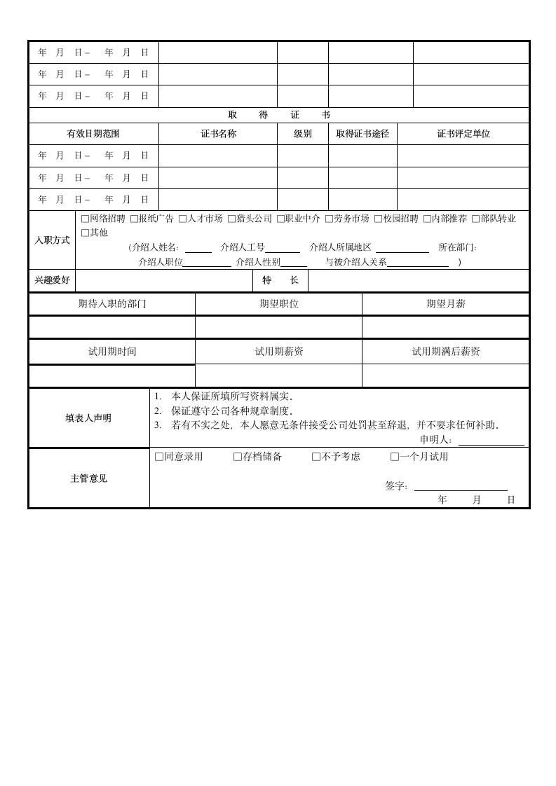 员工入职登记表.doc第2页