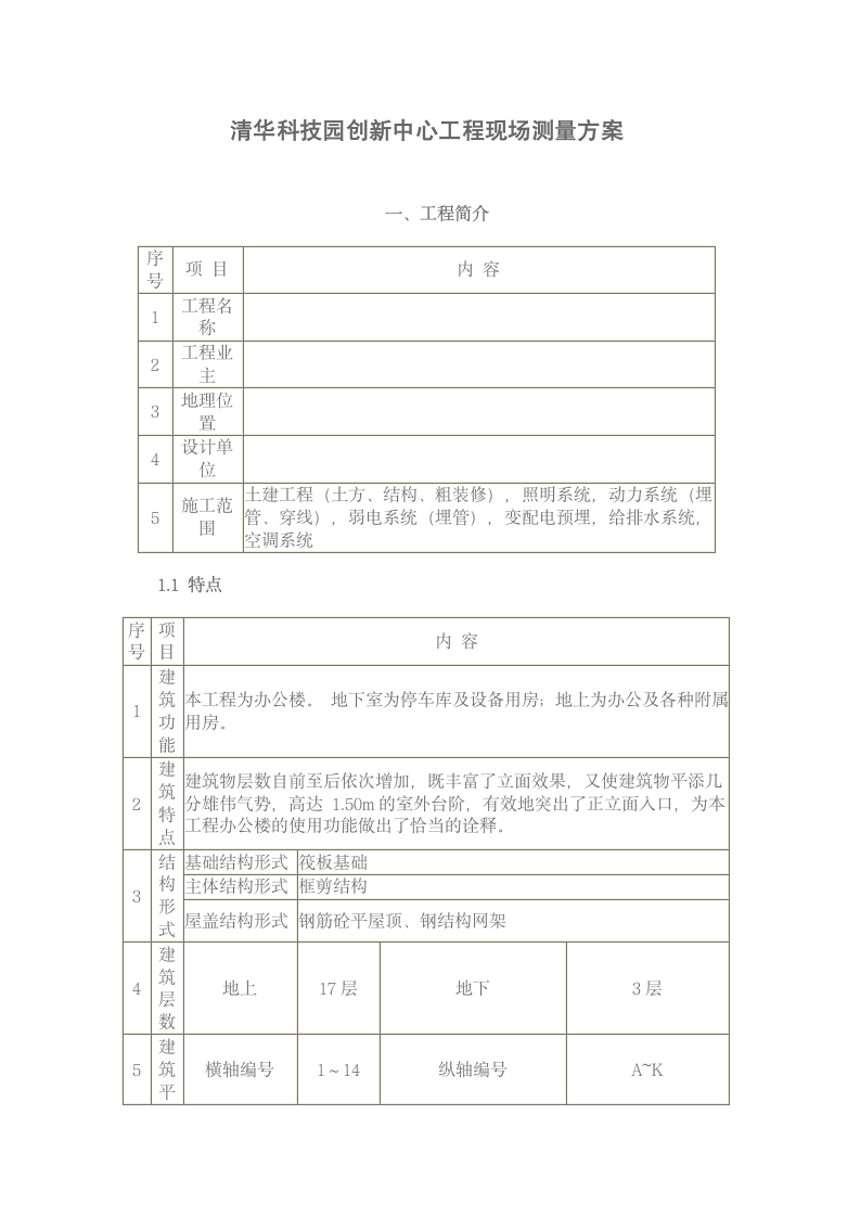 大型房屋建设工程现场测量施工设计方案.doc