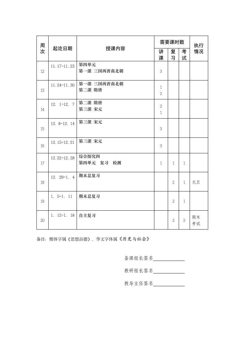 2013第一学期八年级上册《历史与社会》教学计划.doc第4页