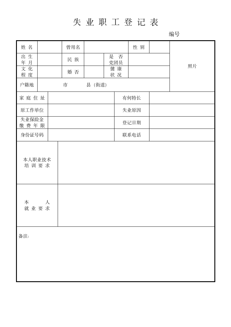 失业职工登记表.doc第1页