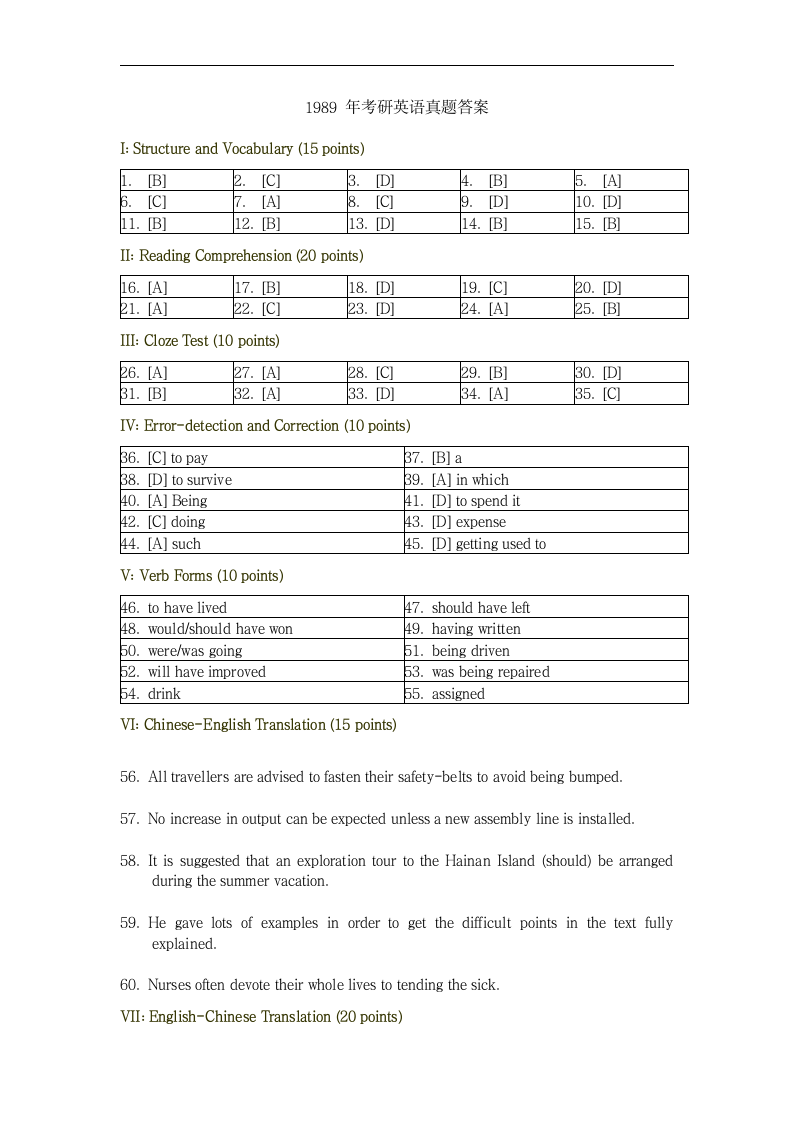 1989年考研英语试题及答案第13页