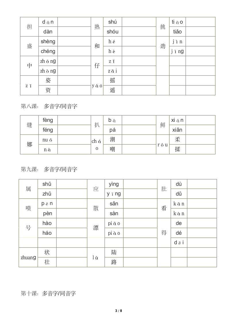 五年级上册语文多音字同音字组词.docx第3页