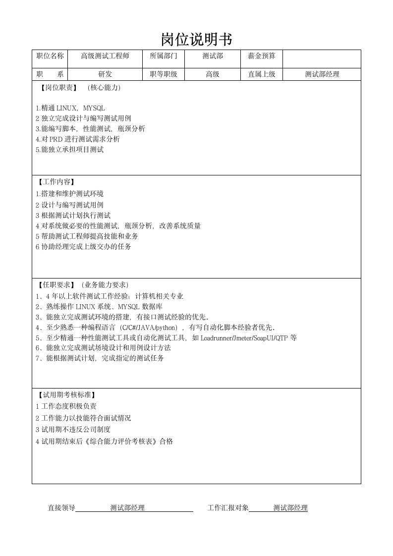 高级测试工程师招聘需求申请表.doc第1页