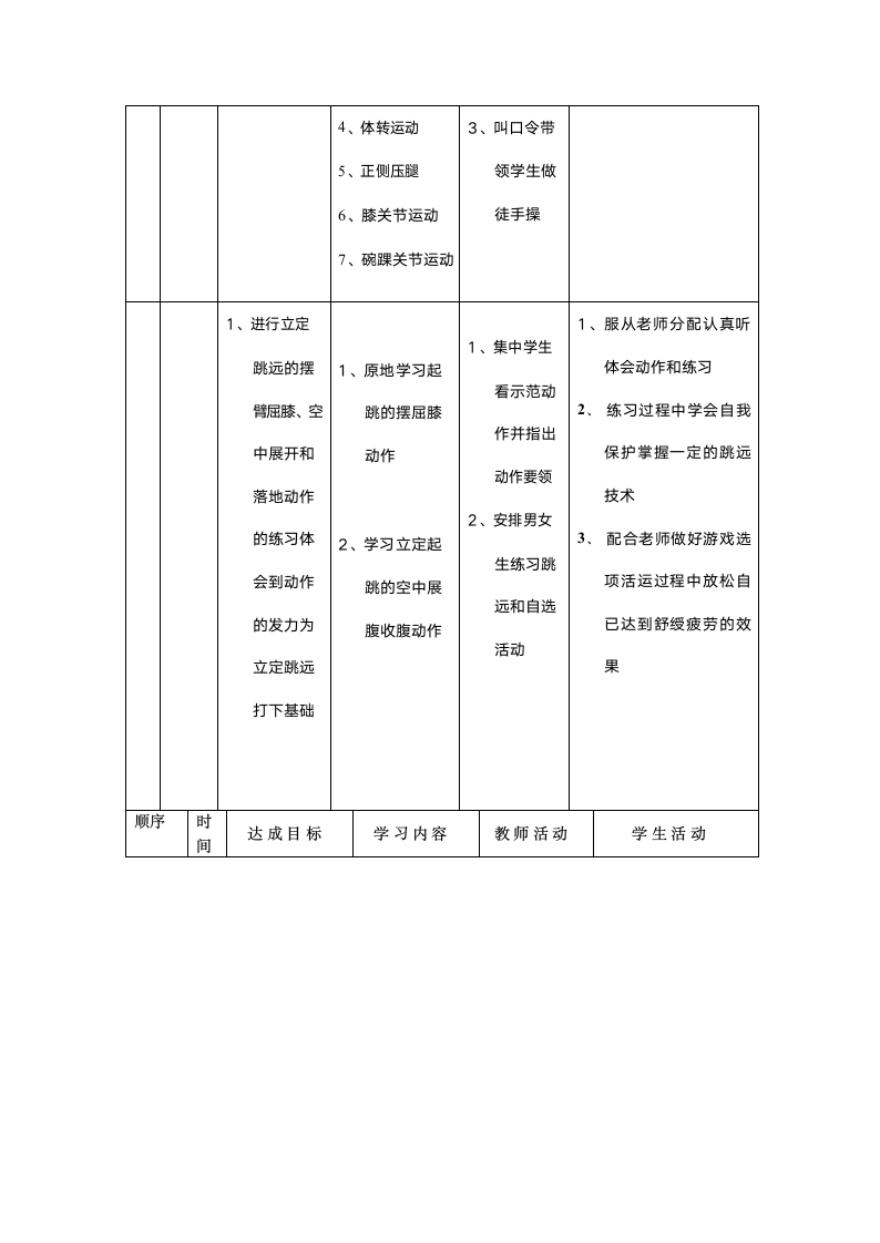 体育四年级下册立定跳远教案.doc第2页