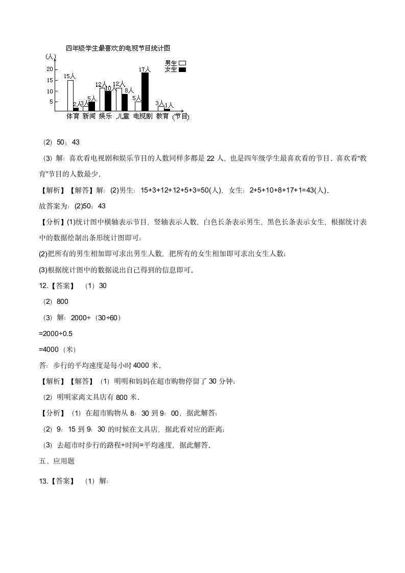 五年级下册数学单元测试 7.折线统计图 冀教版（含答案）.doc第7页