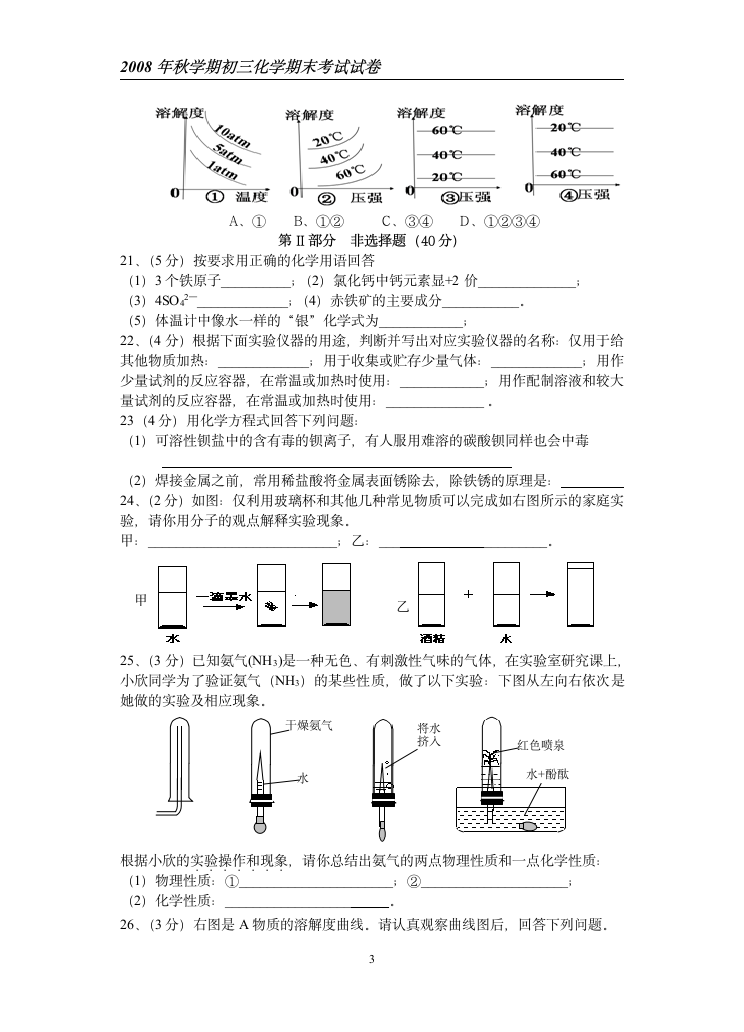 2008年秋学期九年级化学期末考试试卷.doc第3页