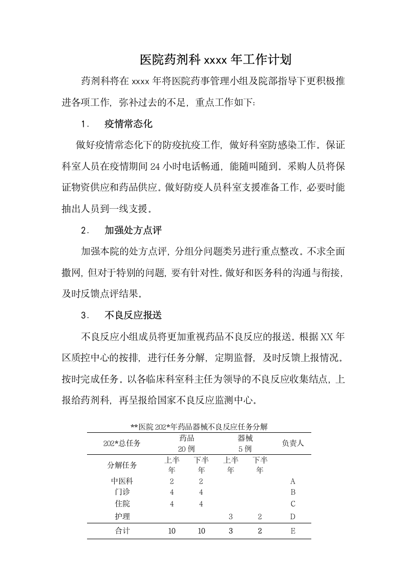 医院药剂科xxxx年工作计划.docx第1页