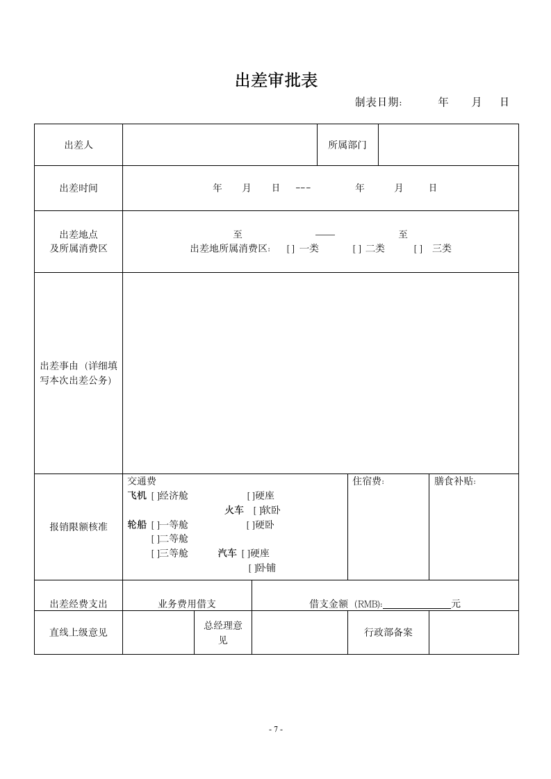 出差管理制度规范.wps第7页