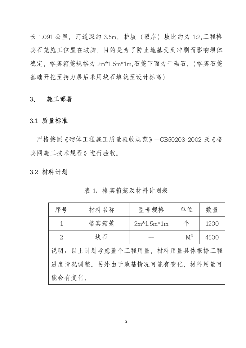 河流综合治理项目格宾石笼施工方案.doc第2页