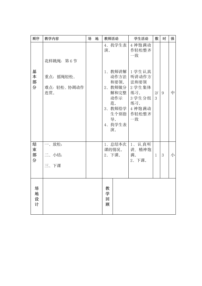 二年级体育花样跳绳教学设计  全国通用.doc第5页