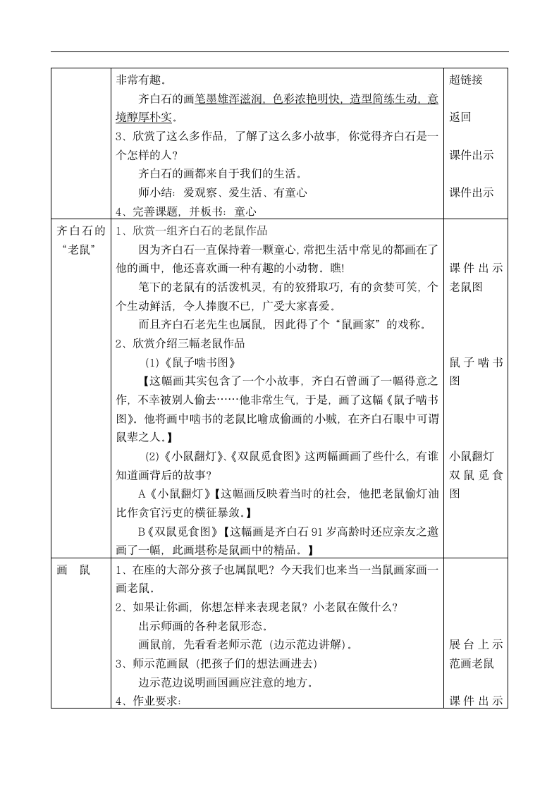 湘美版五年级美术下册《1. 巨匠童心》教案(表格式).doc第3页