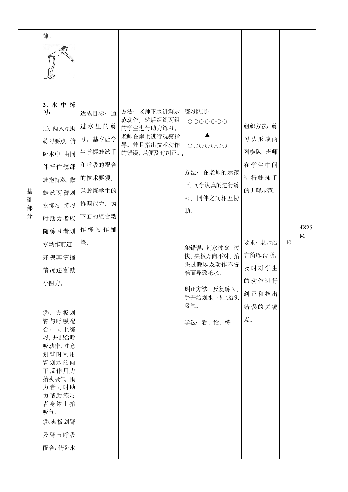 六年级体育教案 -  蛙泳 全国通用.doc第4页