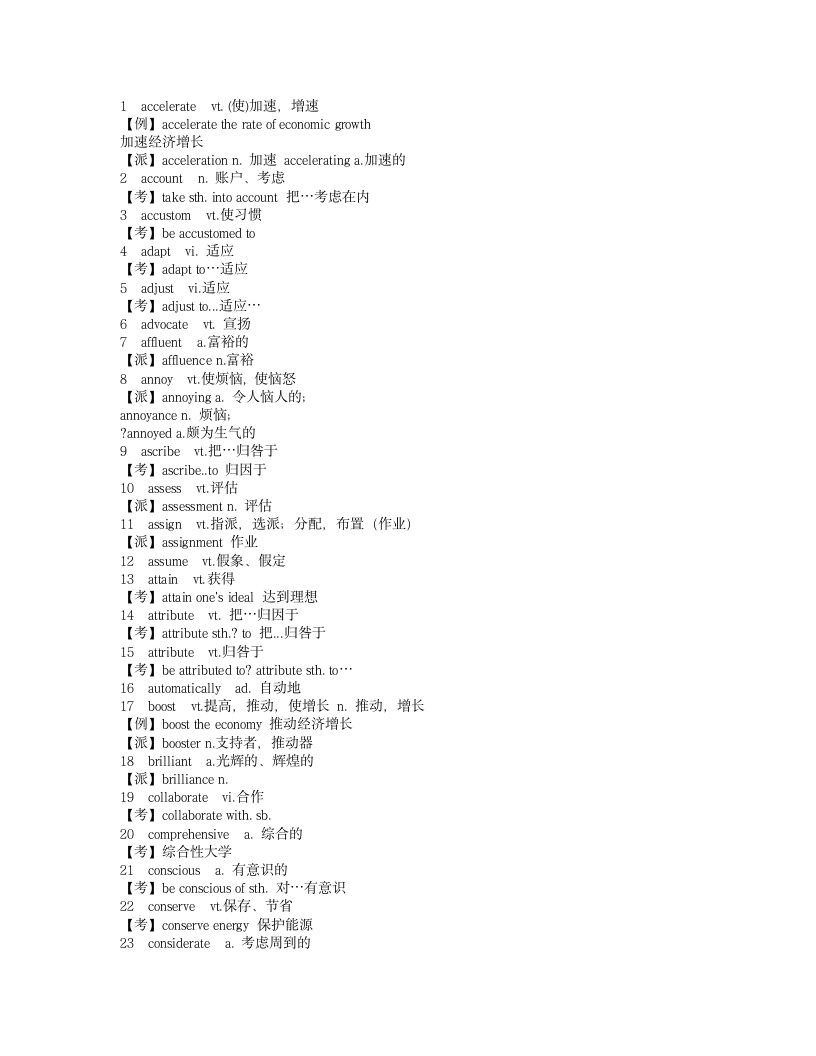 四六级单词第1页