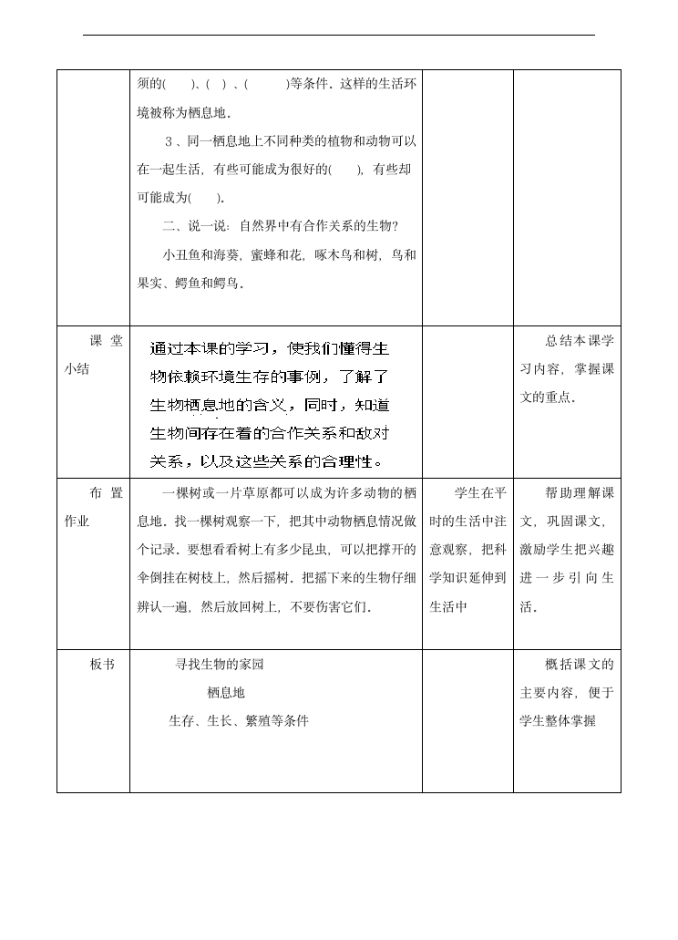 小学科学苏教版六年级下册《4.1 寻求生物的家园》教学设计.docx第5页