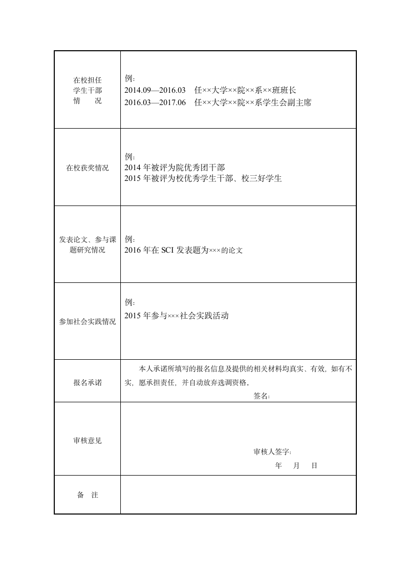 公开选调优秀青年人才报名登记表.doc第2页