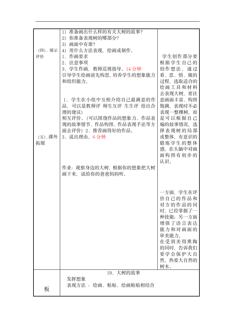 冀美版一年级美术下册《19.大树的故事》教学设计（表格式）.doc第3页