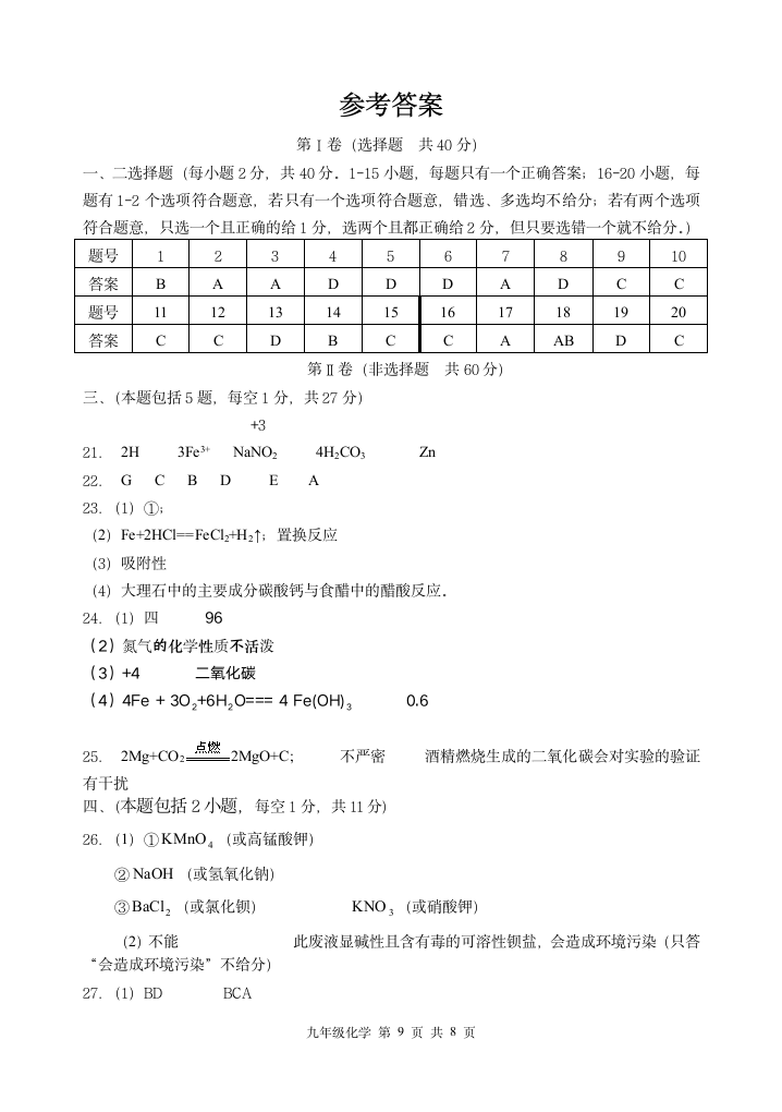 2009年扬州仪征中考化学模拟试卷.doc第9页