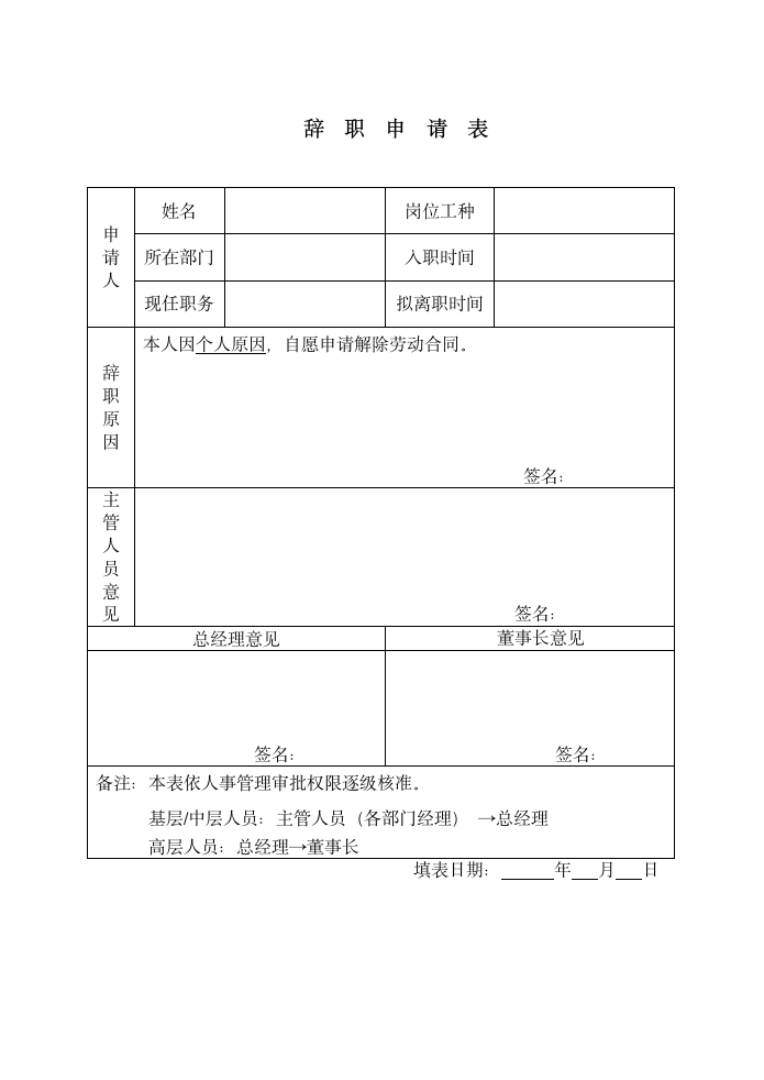 辞职申请表.docx第1页