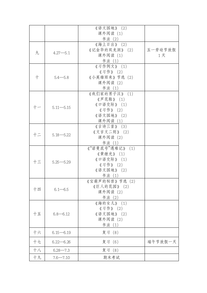 四年级语文下册教学进度表.doc第2页