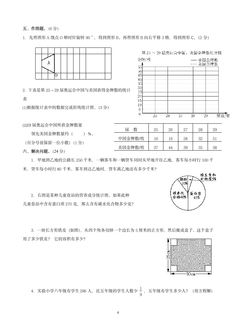 小学数学六年级升学模拟试题.docx第4页