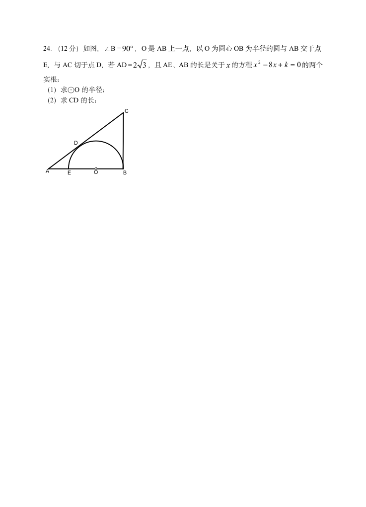 九年级下学期数学复习试卷.docx第6页