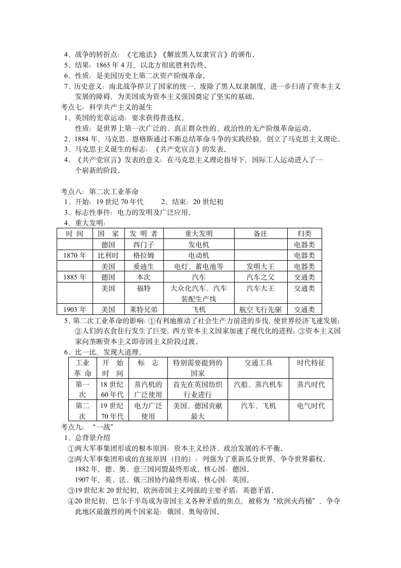 2012年中考历史复习资料--世界史（九年级上册）.doc第2页