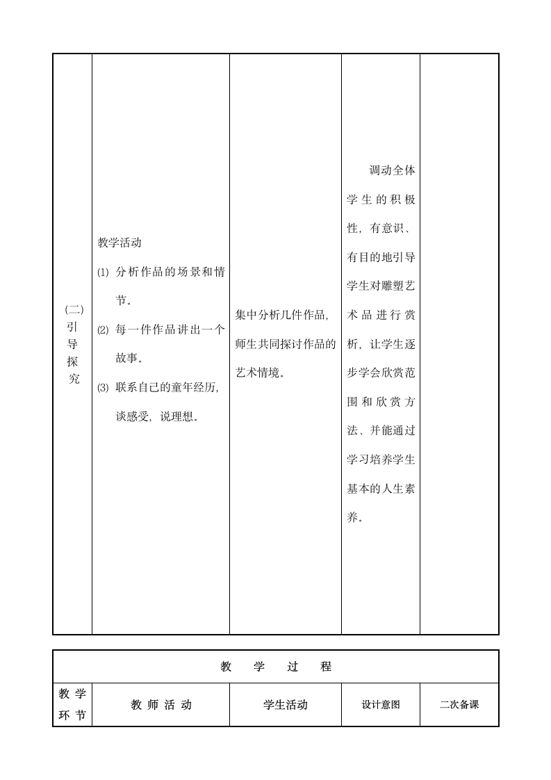 六年级下册美术教案-第7课 讲述童年的故事｜辽海版（表格式）.doc第3页