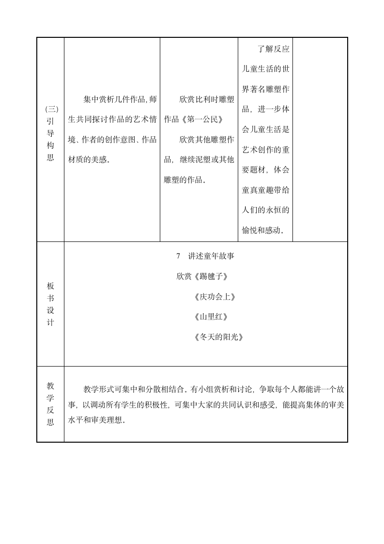 六年级下册美术教案-第7课 讲述童年的故事｜辽海版（表格式）.doc第4页