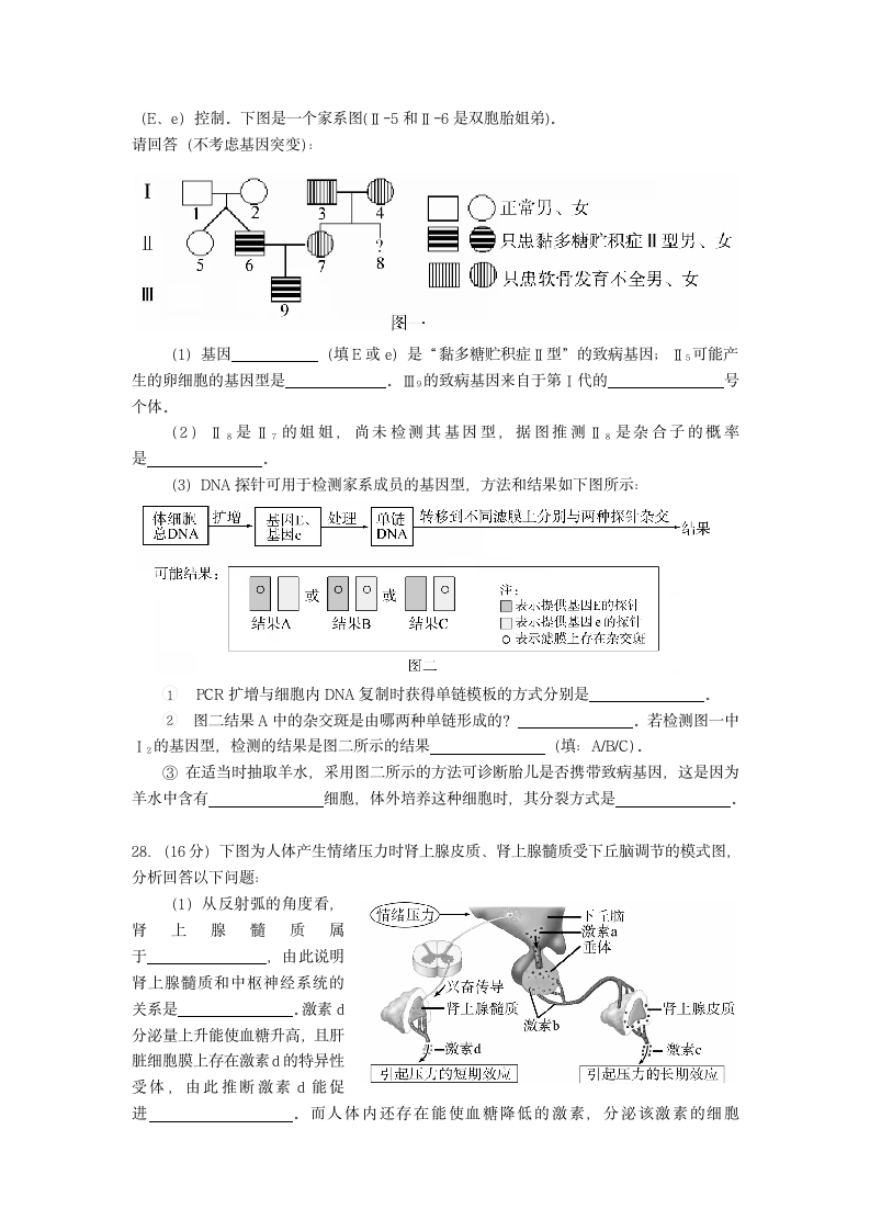 2015广州二模生物试题第3页