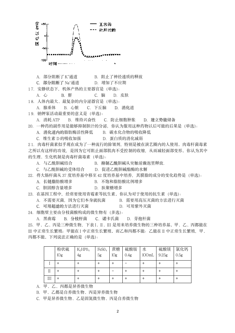 生物竞赛寒假作业9第2页