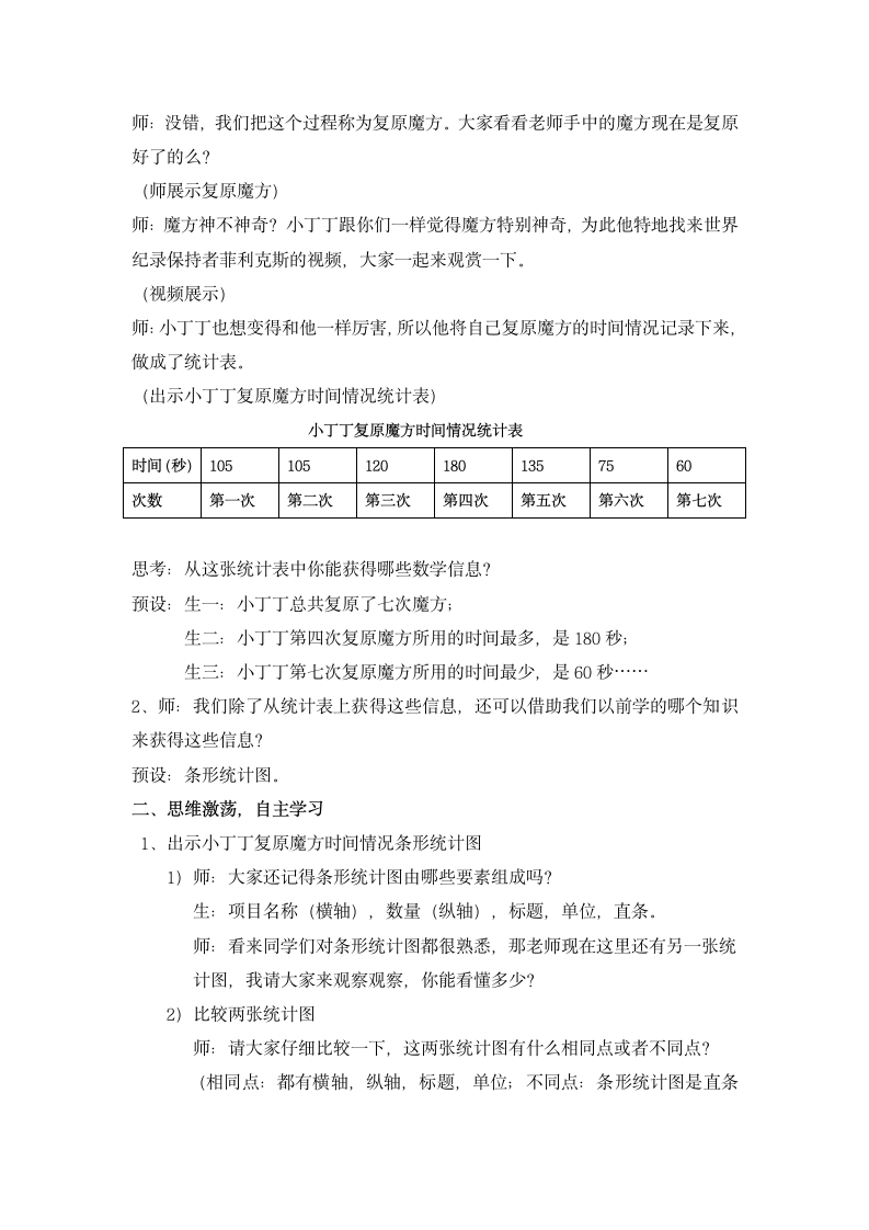 四年级下册数学教案 3.1 折线统计图的认识  沪教版 (1).doc第3页