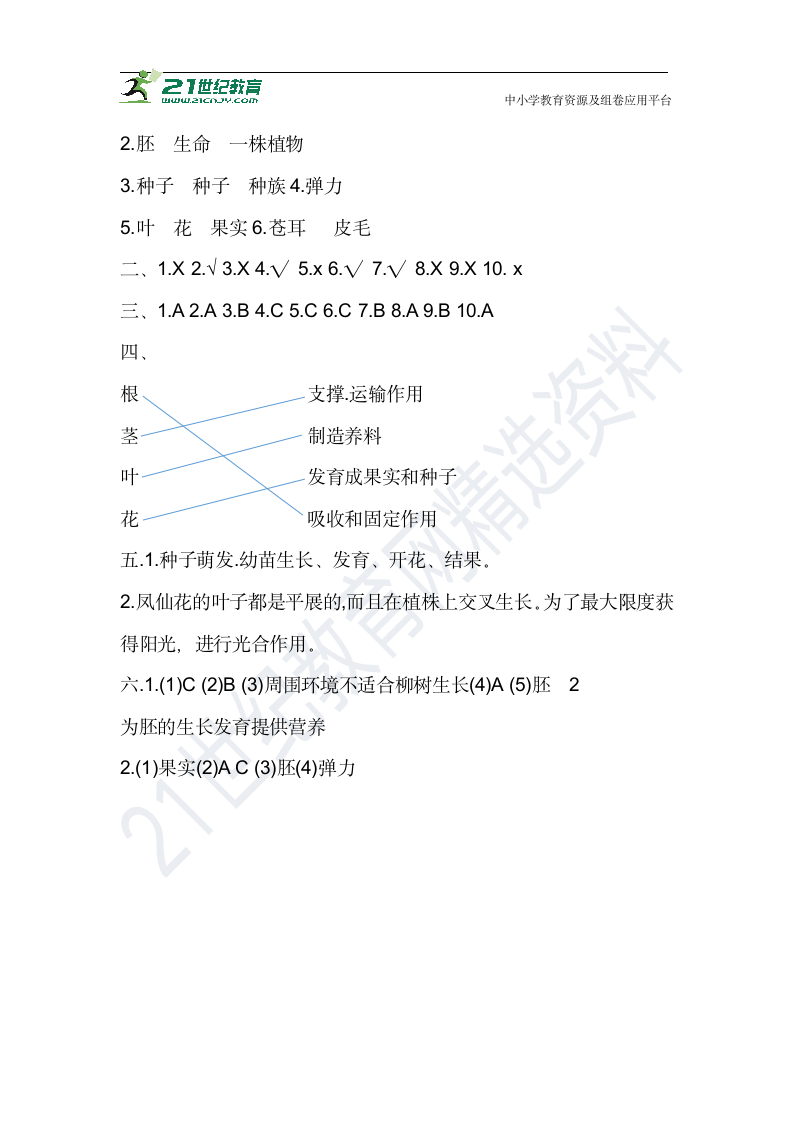 2021学年教科版四年级科学下册 第一单元 测试卷（含答案）.doc第6页