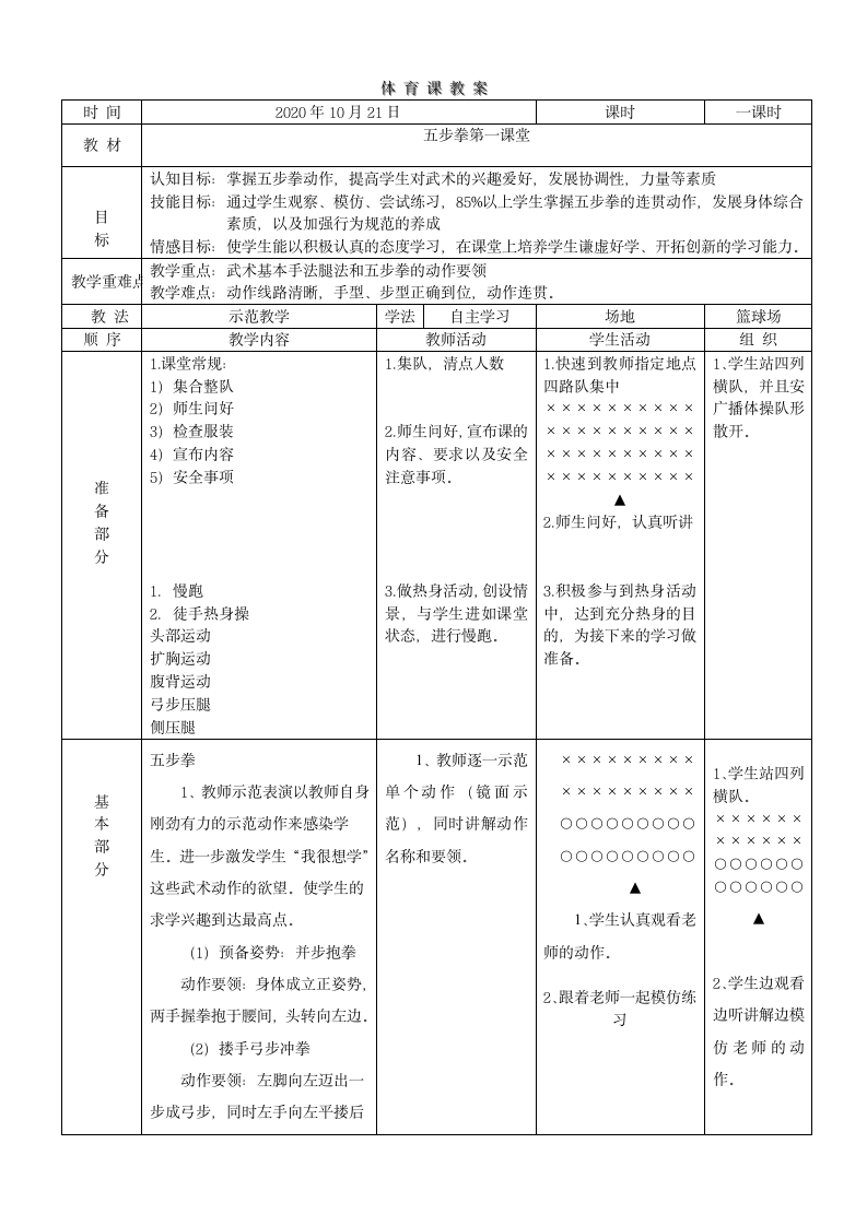 体育与健康 五年级-武术五步拳教案.doc第1页