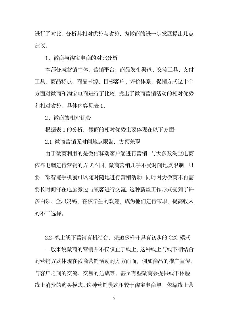 微商营销的利与弊——与淘宝电商相比.docx第2页