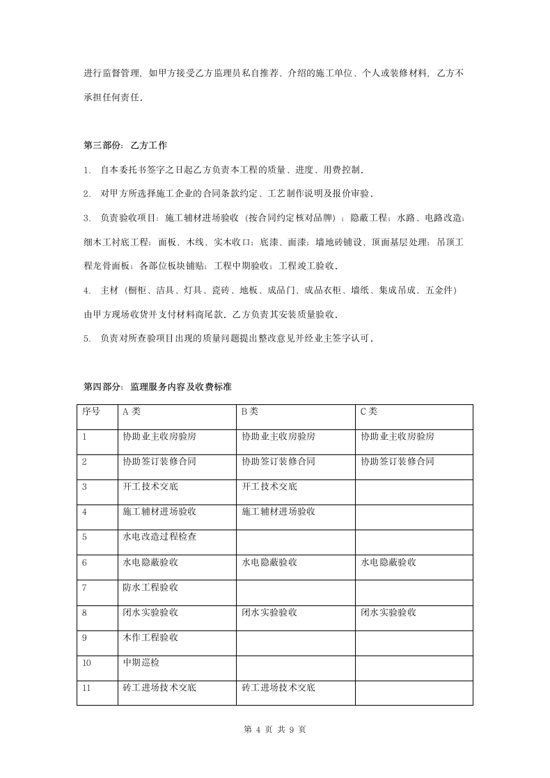 装饰监理授权委托合同协议书范本.doc第4页